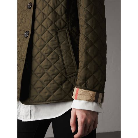 burberry quilted jacket dark olive|burberry black quilted jacket women's.